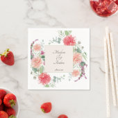 水エレガント色フローラブーケ スタンダードカクテルナプキン (インサイチュ)