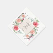 水エレガント色フローラブーケ スタンダードカクテルナプキン (角)
