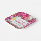 水エレガント色フローラホットピンクブライダルシャワー ペーパープレート (傾斜あり)