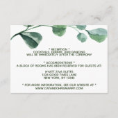 水エレガント色フローラボ結婚タニカル詳細 エンクロージャーカード (裏面)