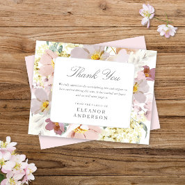 水エレガント色フローラメモリアルサンキューカード サンキューカード