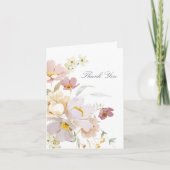 水エレガント色フローラメモリアル折り サンキューカード (正面)