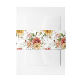 水エレガント色フローラモダン 招待状ベリーバンド