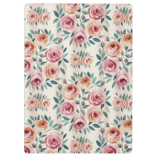 水エレガント色フローラモノグラかわいらしム クリップボード (裏面)