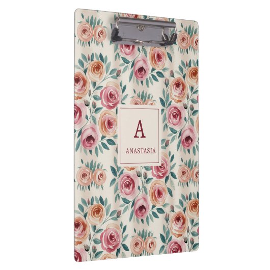 水エレガント色フローラモノグラかわいらしム クリップボード (右)