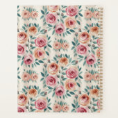 水エレガント色フローラモノグラかわいらしム プランナー手帳 (裏面)