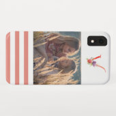 水エレガント色フローラモノグラム"V"写真 Case-Mate iPhoneケース (裏面(横))