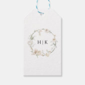 水エレガント色フローラモノグラ結婚ムのギフトTa ギフトタグ (正面)
