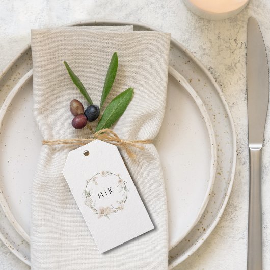 水エレガント色フローラモノグラ結婚ムのギフトTa ギフトタグ