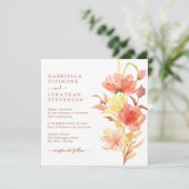 水エレガント色フローララストテラコッタ結婚ズ 招待状 (スタンド正面)