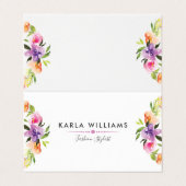 水エレガント色フローラリース 名刺 (外部フラット)