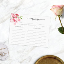 水エレガント色フローラレシピカード