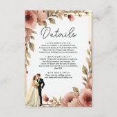 水エレガント色フローラロマンチック結婚カップル エンクロージャーカード (正面)