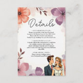 水エレガント色フローラロマンチック結婚カップル エンクロージャーカード (正面)