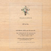 水エレガント色フローラ交差確認 アクリル招待状 (正面)