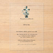 水エレガント色フローラ交差確認 アクリル招待状 (正面)