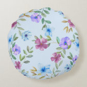 水エレガント色フローラ円枕 ラウンドクッション (裏面)