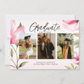 水エレガント色フローラ卒業クラス2025 招待状 (正面)