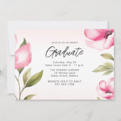 水エレガント色フローラ卒業クラス2025 招待状 (裏面)