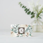 水エレガント色フローラ名刺 名刺 (スタンド正面)