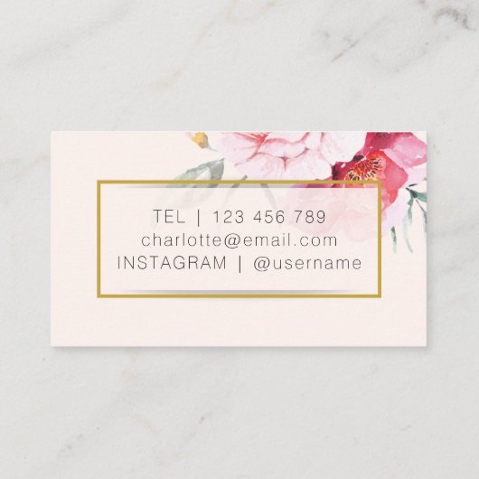 水エレガント色フローラ名刺 名刺 (裏面)