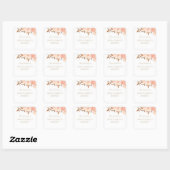 水エレガント色フローラ名蔵書票ラベル スクエアシール (シート)