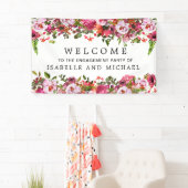 水エレガント色フローラ婚約パーティへようこそ 横断幕 (インサイチュ)