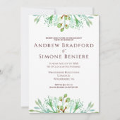 水エレガント色フローラ婚約パーティ 招待状 (正面)