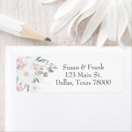 水エレガント色フローラ差出人住所 ラベル