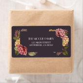 水エレガント色フローラ差出人住所 ラベル (インサイチュ)