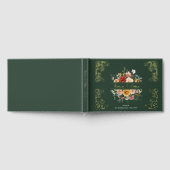 水エレガント色フローラ庭園の結婚式金ゴールド ゲストブック (全面)