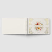 水エレガント色フローラ庭園の結婚式金ゴールド ゲストブック (全面)