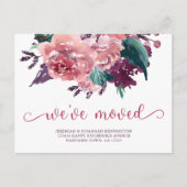 水エレガント色フローラ引っ越しましたの新しい住所 案内ポストカード (正面)