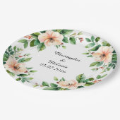 水エレガント色フローラ枠 ペーパープレート (アングル)