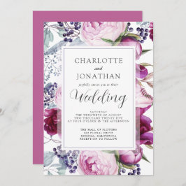 水エレガント色フローラ植物学結婚院インビタ 招待状