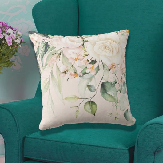 水エレガント色フローラ植物性赤面ピンク クッション