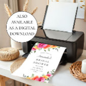 水エレガント色フローラ歓迎ブライダルシャワー ポスター