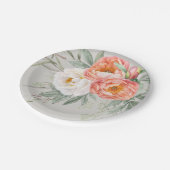 水エレガント色フローラ牡丹 ペーパープレート (アングル)