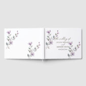 水エレガント色フローラ白と金ゴールド結婚 ゲストブック (全面)