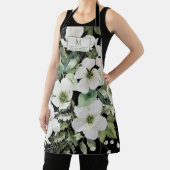 水エレガント色フローラ白黒 エプロン (インサイチュ)