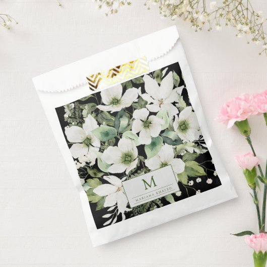 水エレガント色フローラ白黒 フェイバーバッグ (封をした状態)