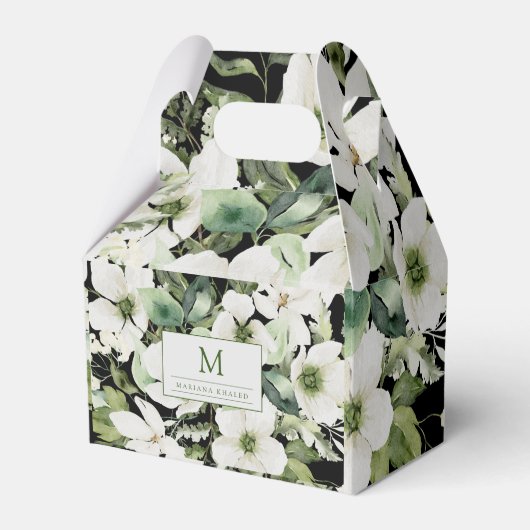 水エレガント色フローラ白黒 フェイバーボックス (正面サイド)