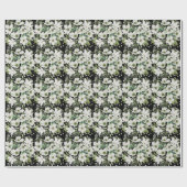 水エレガント色フローラ白黒 ラッピングペーパー (フラット)
