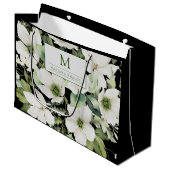 水エレガント色フローラ白黒 ラージペーパーバッグ (正面アングル)