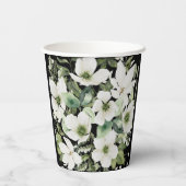 水エレガント色フローラ白黒 紙コップ (裏面)