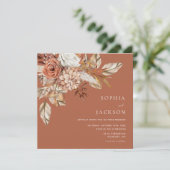水エレガント色フローラ秋冬の結婚式 招待状 (スタンド正面)