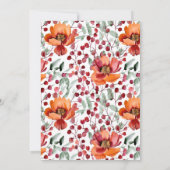 水エレガント色フローラ秋結婚の 招待状 (裏面)