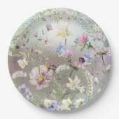 水エレガント色フローラ紙プレート ペーパープレート (正面)