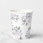 水エレガント色フローラ紫ブライダルシャワー 紙コップ (正面)
