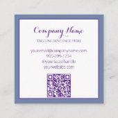 水エレガント色フローラ紫ブルー スクエア名刺 (裏面)